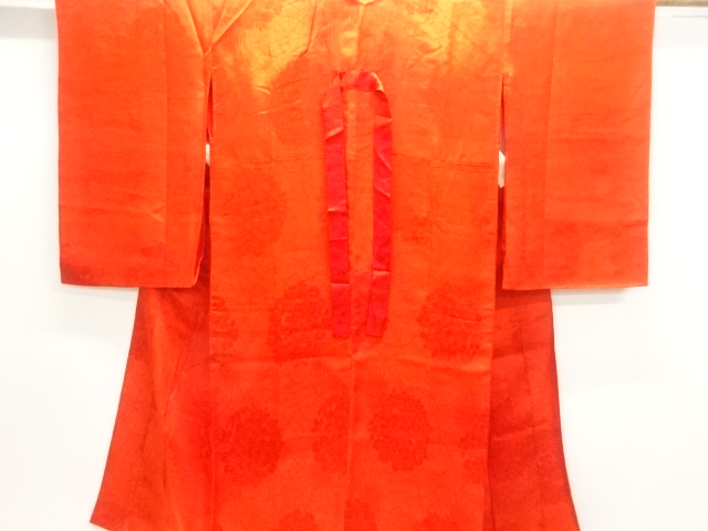 JAPANESE KIMONO / ANTIQUE JUBAN / SILK / WOVEN FLORA KUSUDAMA